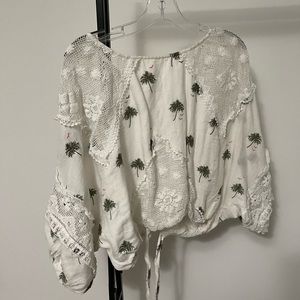 Free People open back palm blouse size S